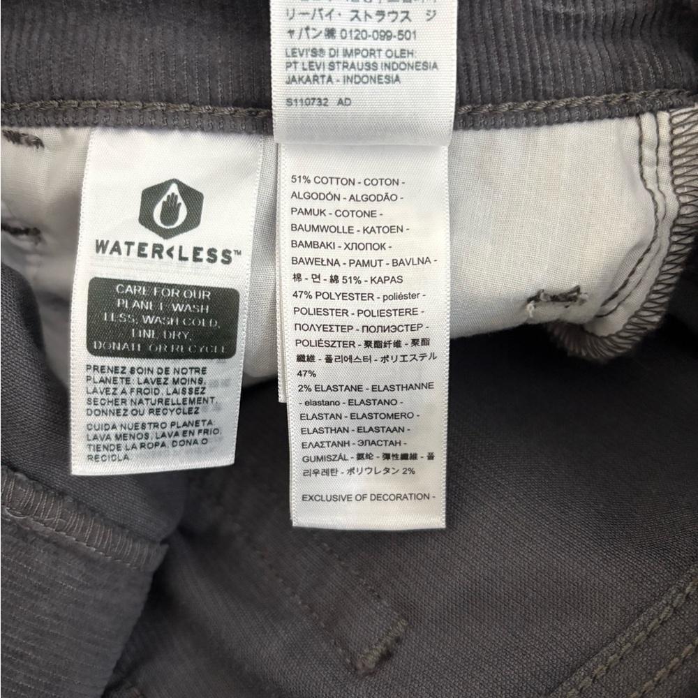 NWT Levi’s Ribcage Straight Ankle Corduroy Pants High Rise Gray 32x27 - Picture 6 of 6